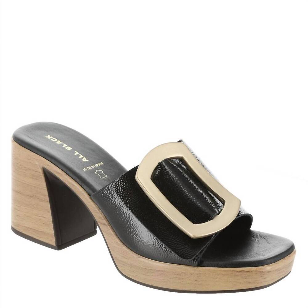 NEW ALL BLACK women's hi elegante heel shoe in black
